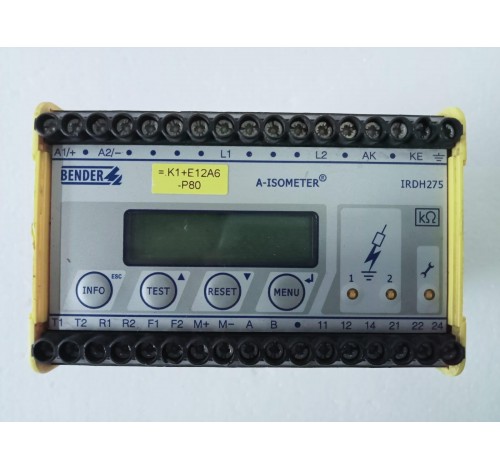 BENDER IRDH275-435 A-ISOMETER INSULATION MONITORING DEVICE