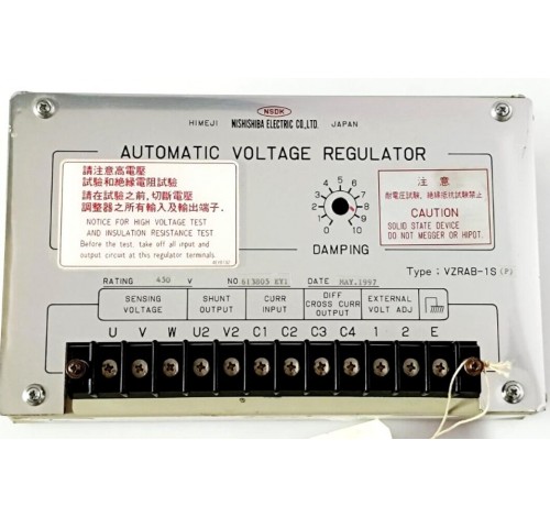  NISHISHIBA ELECTRIC NSDK AVR AUTOMATIC VOLTAGE REGULATOR VZRAB-1S(P) NEW